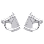 Boucles d'oreilles Chevaux en argent 925/000 rhodié.