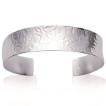 Bracelet jonc rigide en argent 925/000 rhodié.