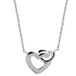 Collier coeur en argent 925/000 rhodié.