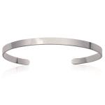 Bracelet jonc rigide en argent 925/000 rhodié. 