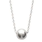 Collier boule en argent 925/000 rhodié.