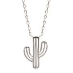 Collier cactus en argent 925/000 rhodié.