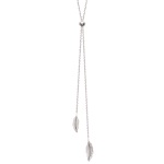 Collier plumes ajustable en argent 925/000 rhodié.