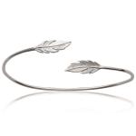 Bracelet jonc rigide en argent 925/000 rhodié.