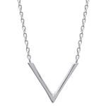 Collier V en argent 925/000 rhodié.