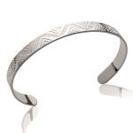 Bracelet jonc rigide en argent 925/000 rhodié. 