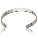 Bracelet jonc rigide en argent 925/000 rhodié.