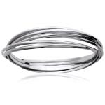 Bracelet rigide en argent 925/000 rhodié. 7 rangs.