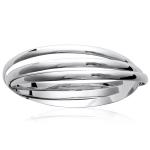 Bracelet rigide en argent 925/000 rhodié. 3 rangs.