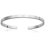 Bracelet jonc rigide en argent 925/000 rhodié.