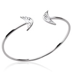 Bracelet jonc rigide en argent 925/000 rhodié.