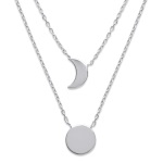 Collier multi rangs en argent 925/000 rhodié. 2 rangs.