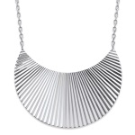 Collier demi-lune en argent 925/000 rhodié.