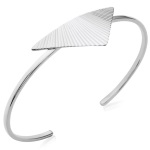 Bracelet jonc rigide triangle en argent 925/000 rhodié.