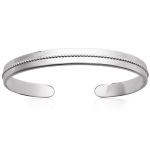 Bracelet jonc rigide en argent 925/000 rhodié.