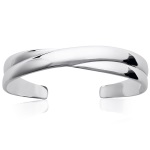 Bracelet jonc rigide en argent 925/000 rhodié.