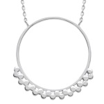 Collier avec pendentif cercle en argent 925/000 rhodié.