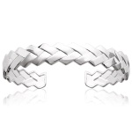 Bracelet jonc rigide en argent 925/000 rhodié.