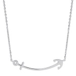 Collier avec ancre en argent 925/000 rhodié.