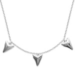 Collier avec pendentifs triangles en argent 925/000 rhodié.