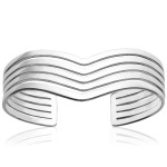 Bracelet manchette en argent 925/000 rhodié.