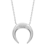 Collier avec pendentif en argent 925/000 rhodié.