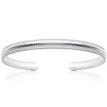 Bracelet jonc rigide en argent 925/000 rhodié.