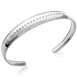 Bracelet jonc rigide en argent 925/000 rhodié.