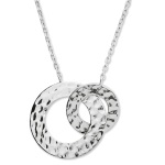 Collier avec cercles entrelacés en argent 925/000 rhodié.