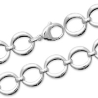 Bracelet grosse maille en argent 925/000 rhodié.