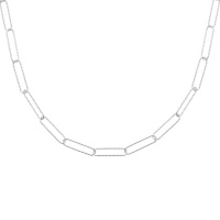 Collier en argent 925/000 rhodié. Fermoir mousqueton avec 5 cm de rallonge.