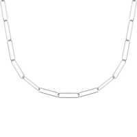 Collier en argent 925/000 rhodié. Fermoir mousqueton avec 5 cm de rallonge.