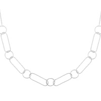 Collier en argent 925/000 rhodié. Fermoir mousqueton avec 5 cm de rallonge.