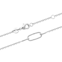 Bracelet composé d'une chaîne et d'un maillon de chaîne en argent 925/000 rhodié. Fermoir mousqueton avec anneaux de rappel à 16 et 18 cm.