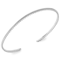 Bracelet jonc ouvert en argent 925/000 rhodié.