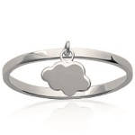 Bague nuage en argent 925/000 rhodié.