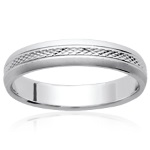 Bague alliance pour homme en argent 925/000 rhodié.