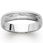 Bague alliance pour homme en argent 925/000 rhodié.