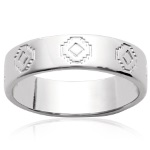 Bague alliance en argent 925/000 rhodié.