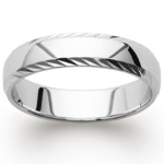 Bague alliance pour homme en argent 925/000 rhodié.