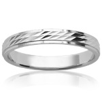 Bague alliance en argent 925/000 rhodié.