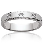 Bague alliance en argent 925/000 rhodié.