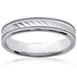 Bague alliance pour hommes en argent 925/000 rhodié.