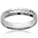 Bague alliance pour hommes en argent 925/000 rhodié.