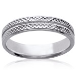 Bague alliance pour hommes en argent 925/000 rhodié.