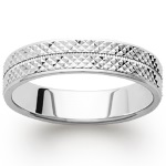 Bague alliance pour hommes en argent 925/000 rhodié.