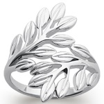 Bague branche de laurier en argent 925/000 rhodié.