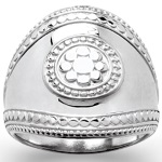 Bague bombée en argent 925/000 rhodié.