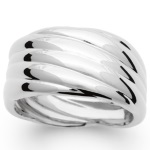 Bague motif multi anneaux en argent 925/000 rhodié.