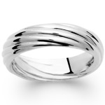 Bague motif multi anneaux en argent 925/000 rhodié.